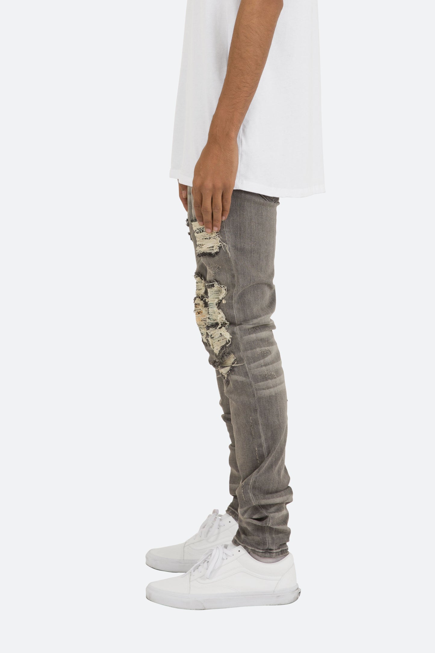 X284 Moto Skinny Denim - Grey/Blue