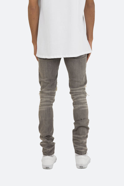 X284 Moto Skinny Denim - Grey/Blue