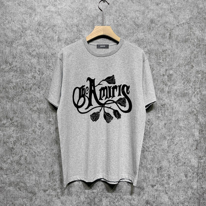 Amiri t shirts morning glory printing short sleeve