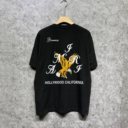Amiri t shirts hollywood eagle printing short sleeve