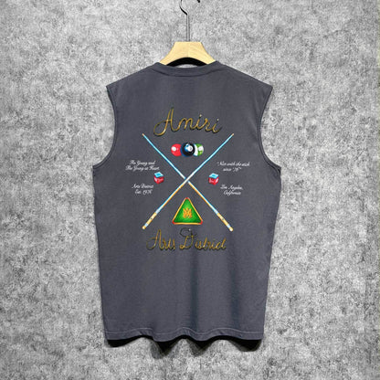 Amiri tank top billiard cue printing
