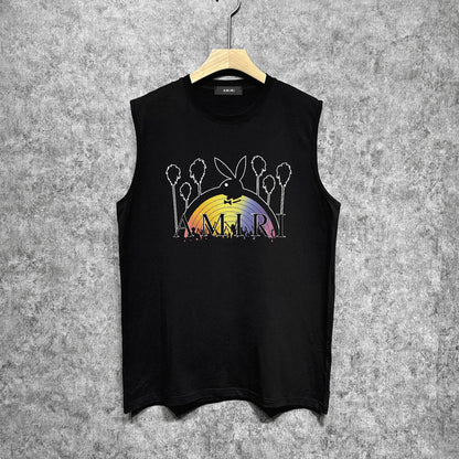 Amiri tank top rabbit rainbow printing