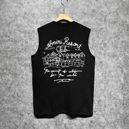 Amiri tank top sketch country printing