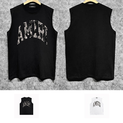Amiri tank top with cracked letterprinting
