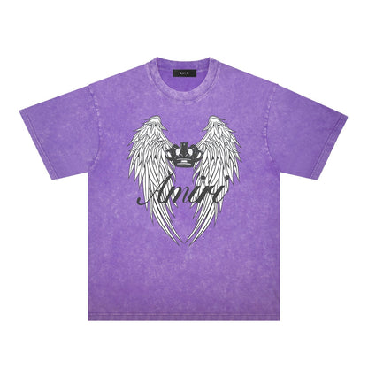 Amiri Washed Distressed T Shirt Printed Trendy Pure Cotton
