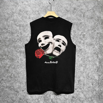 Amiri tank top double-sided rose printing