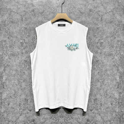 Amiri tank top camellia printing