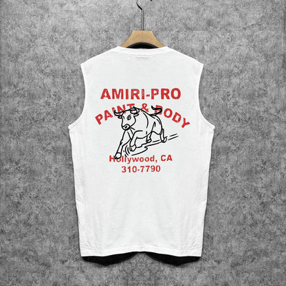 Amiri tank top bull printing