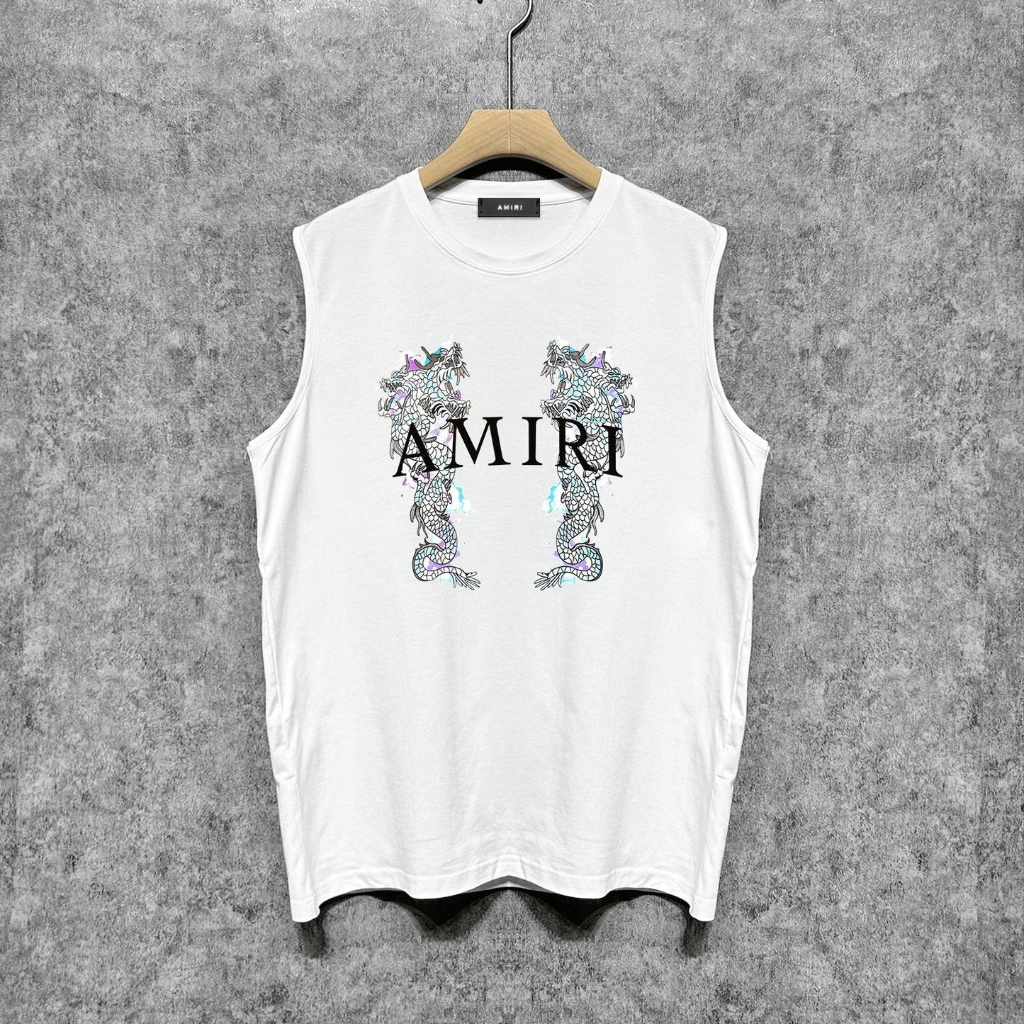 Amiri tank top double dragon print