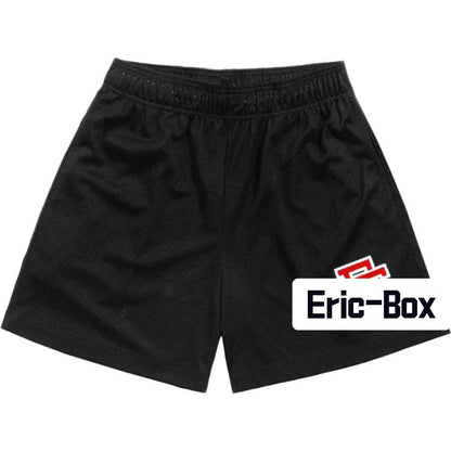 Black Red Basic Mesh Shorts