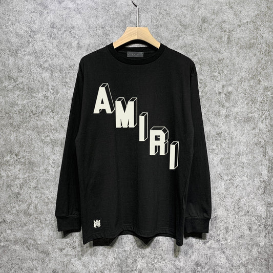 Amiri Long Sleeved Shirt Printed Trendy Pure Cotton