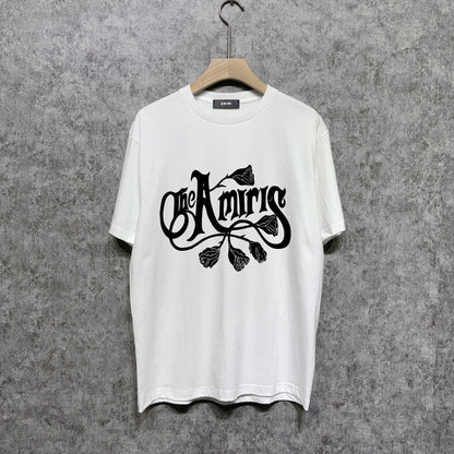 Amiri t shirts morning glory printing short sleeve