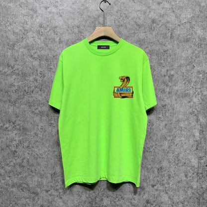 Amiri t shirts king cobra gold printing short sleeve