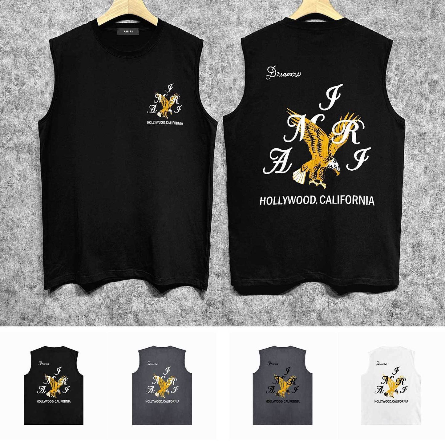 Amiri tank top hollywood eagle printing