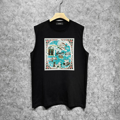 Amiri tank top water estate printing